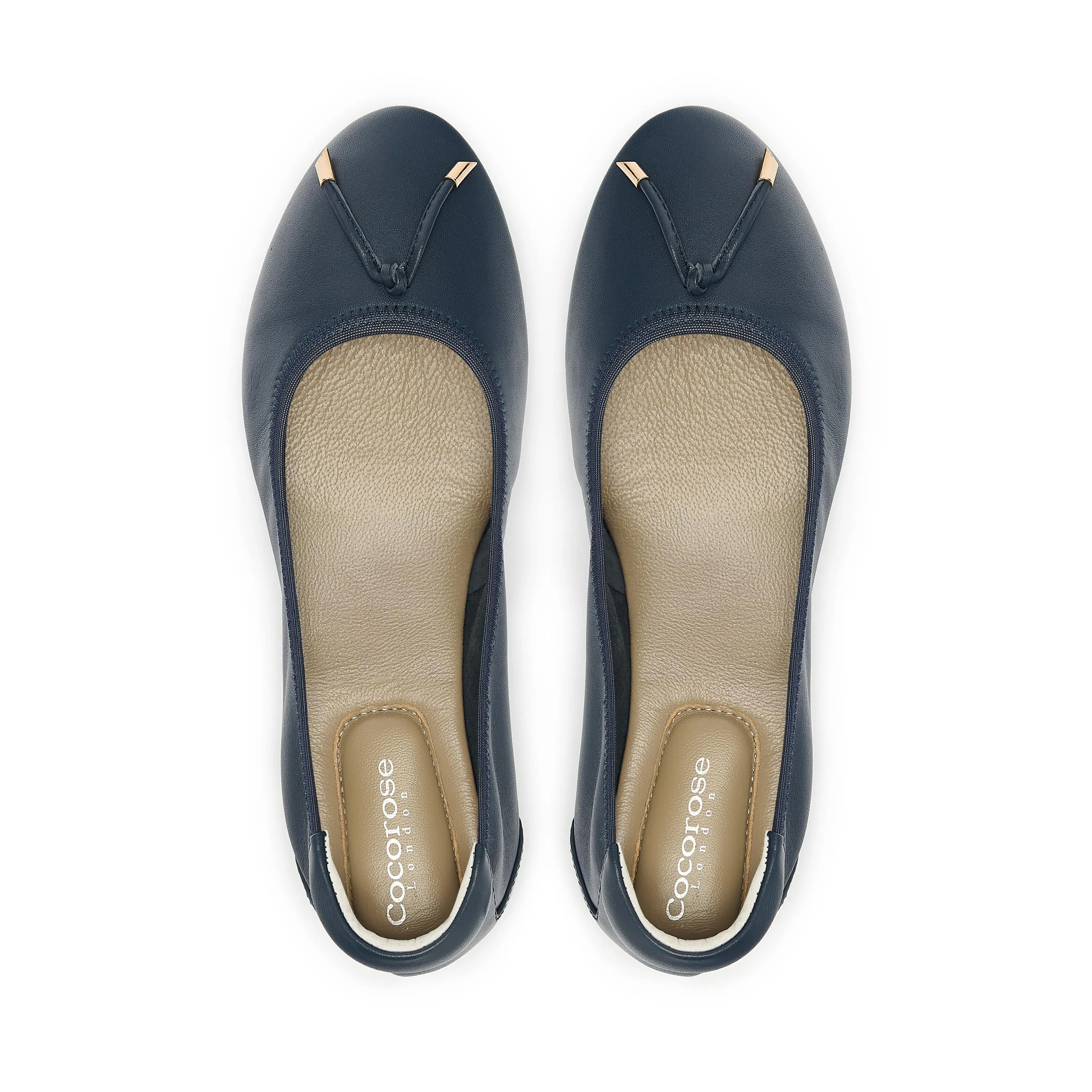 Pimlico - Navy Leather Ballet Flat
