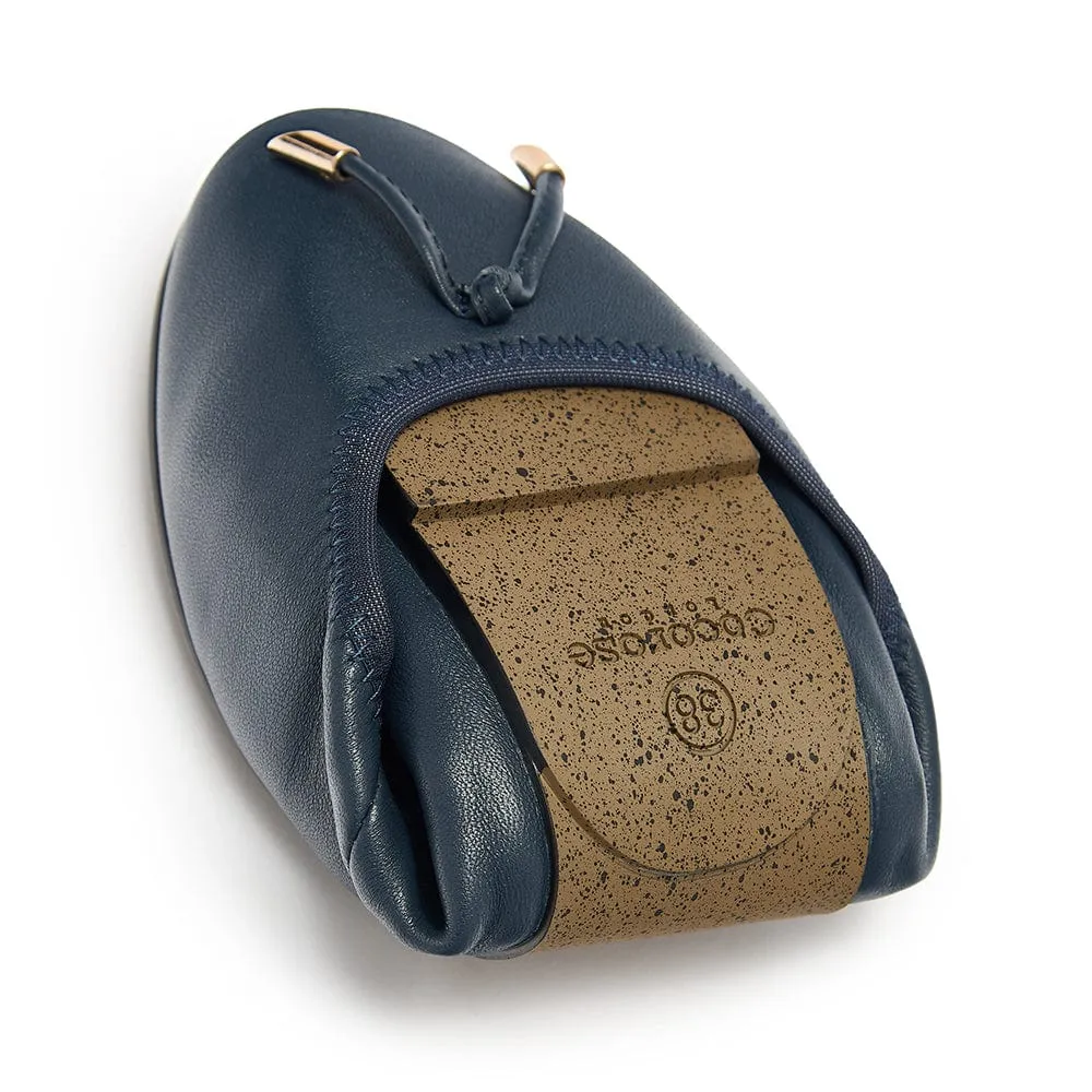 Pimlico - Navy Leather Ballet Flat