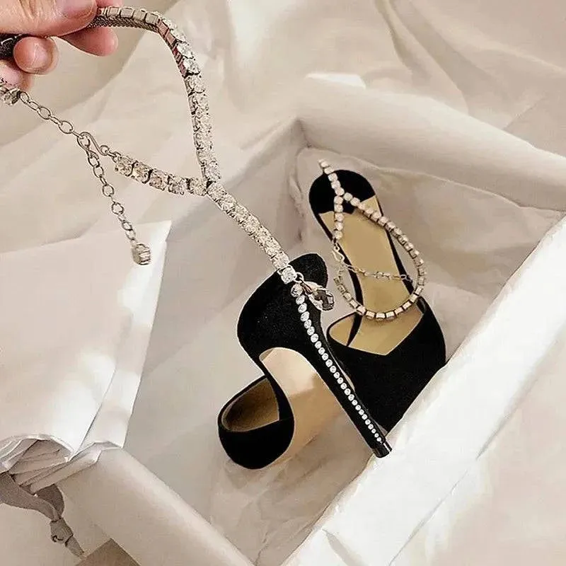 Rhinestone High Heel Pumps
