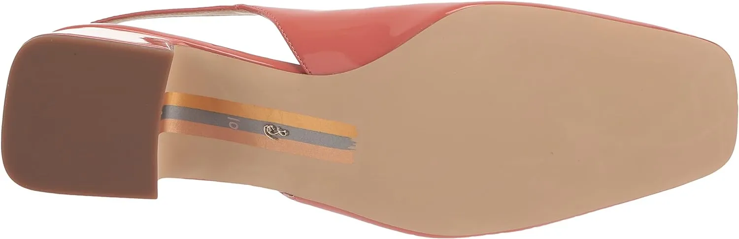 Sam Edelman Terra Terracotta Pink Slingback Strap Squared Toe Block Heel Pumps