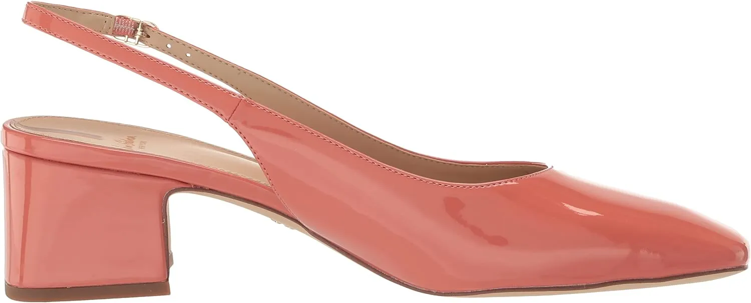 Sam Edelman Terra Terracotta Pink Slingback Strap Squared Toe Block Heel Pumps