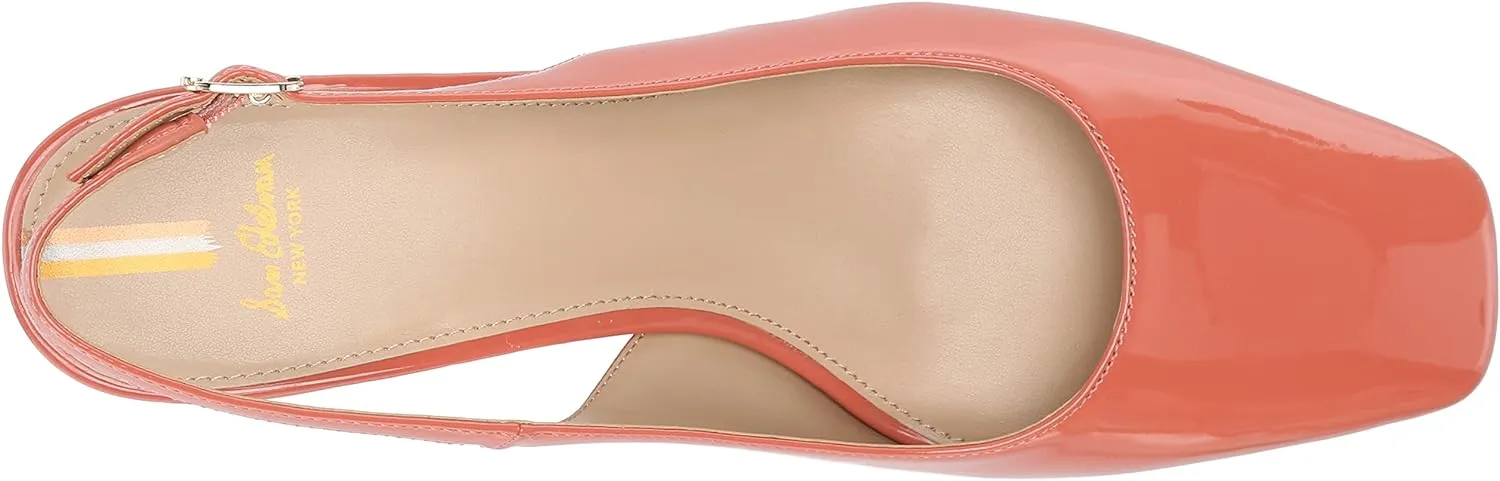 Sam Edelman Terra Terracotta Pink Slingback Strap Squared Toe Block Heel Pumps