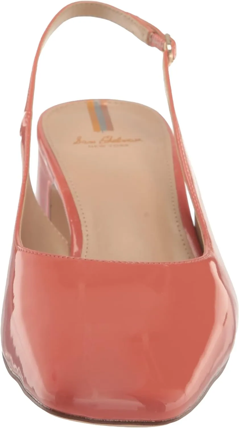 Sam Edelman Terra Terracotta Pink Slingback Strap Squared Toe Block Heel Pumps