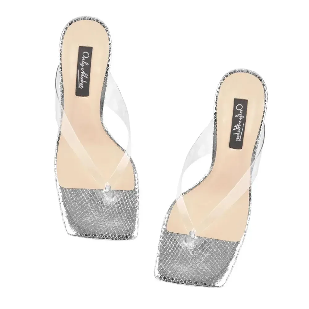 Silver Sleek Serpent Sandals