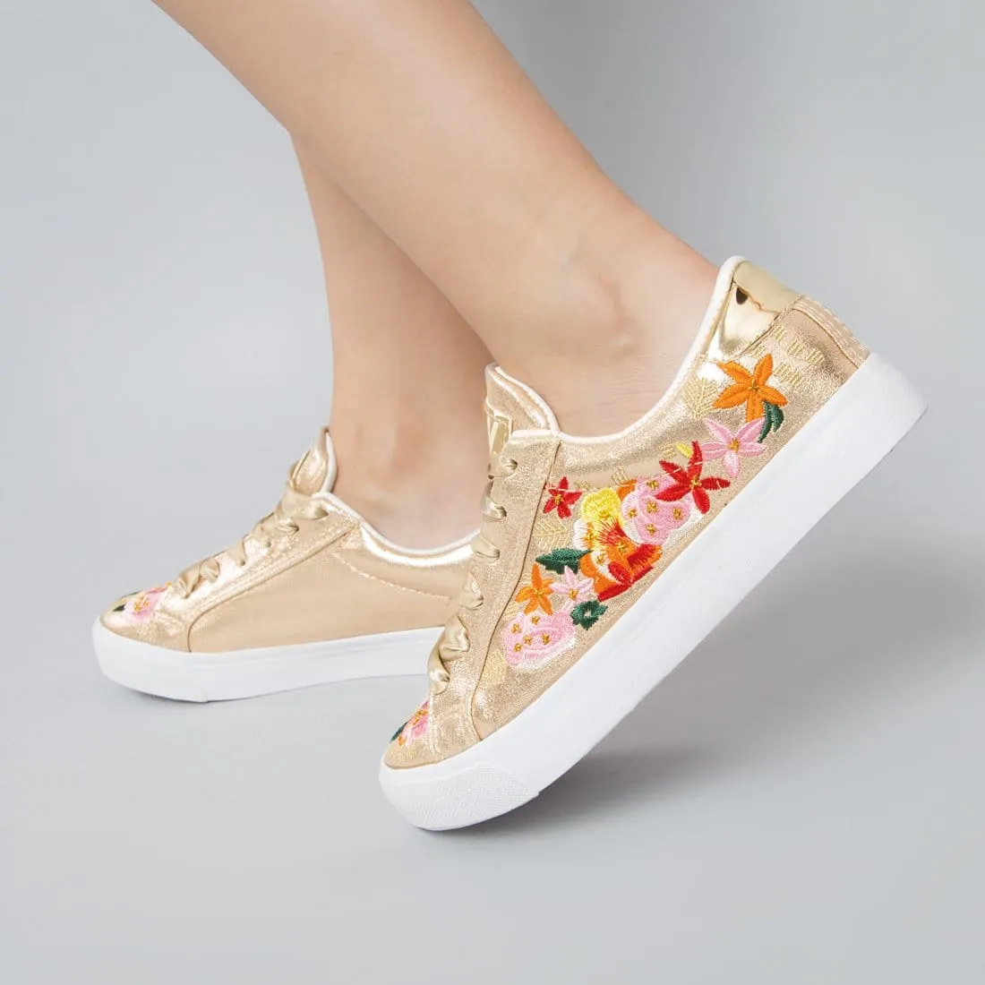 Sneakers Bloom Embroidery Platinum