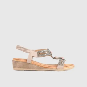 Soft Style Nakia Wedge Comfort Sandal Beige 01485