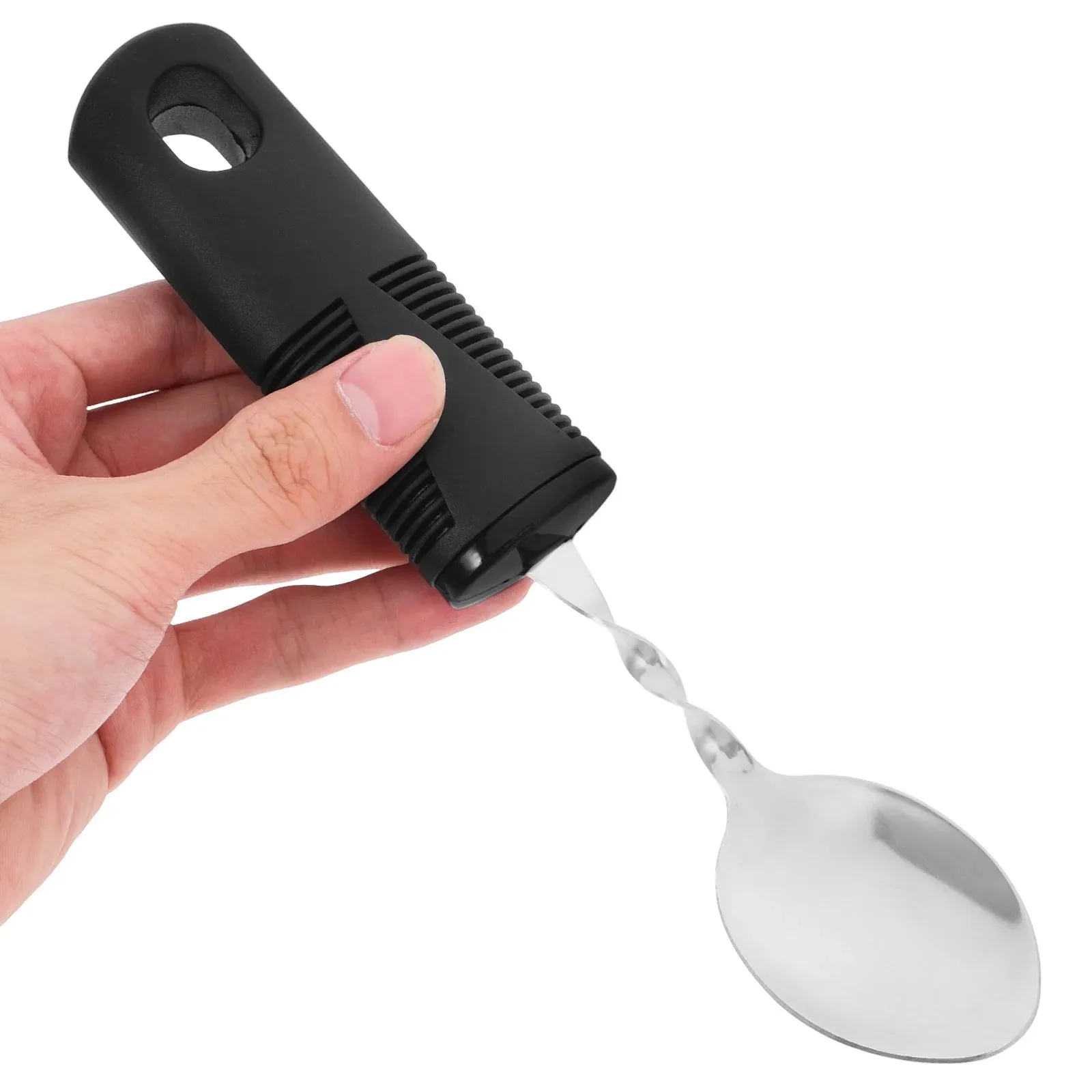 Spoon Anti-shake Silverware for Adults Handle Handicapped Utensils Black Soup Ramen Noodle Nurse
