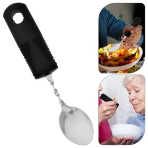 Spoon Anti-shake Silverware for Adults Handle Handicapped Utensils Black Soup Ramen Noodle Nurse