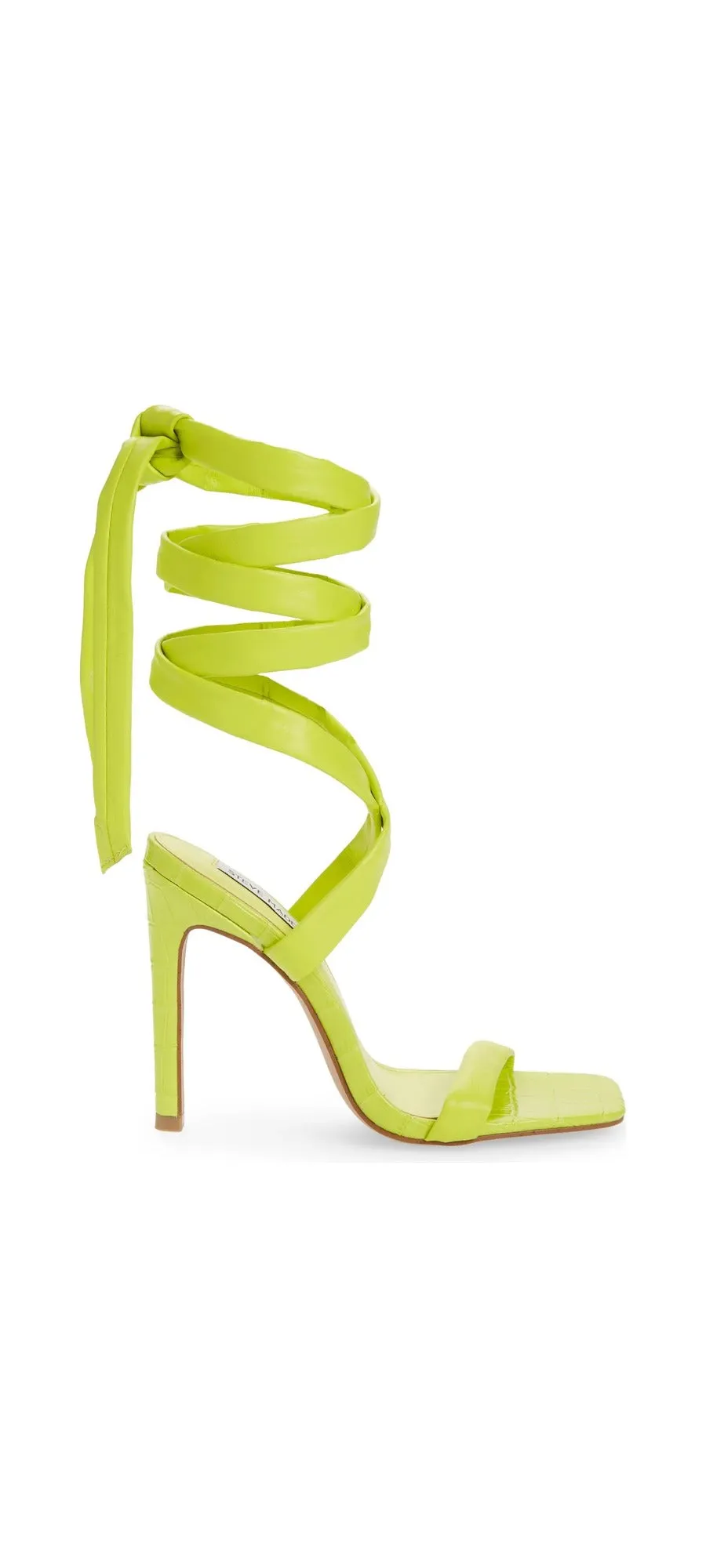 Steve Madden Utilize Yellow Ankle Wrap Around Lace Up Stiletto Dress Sandals