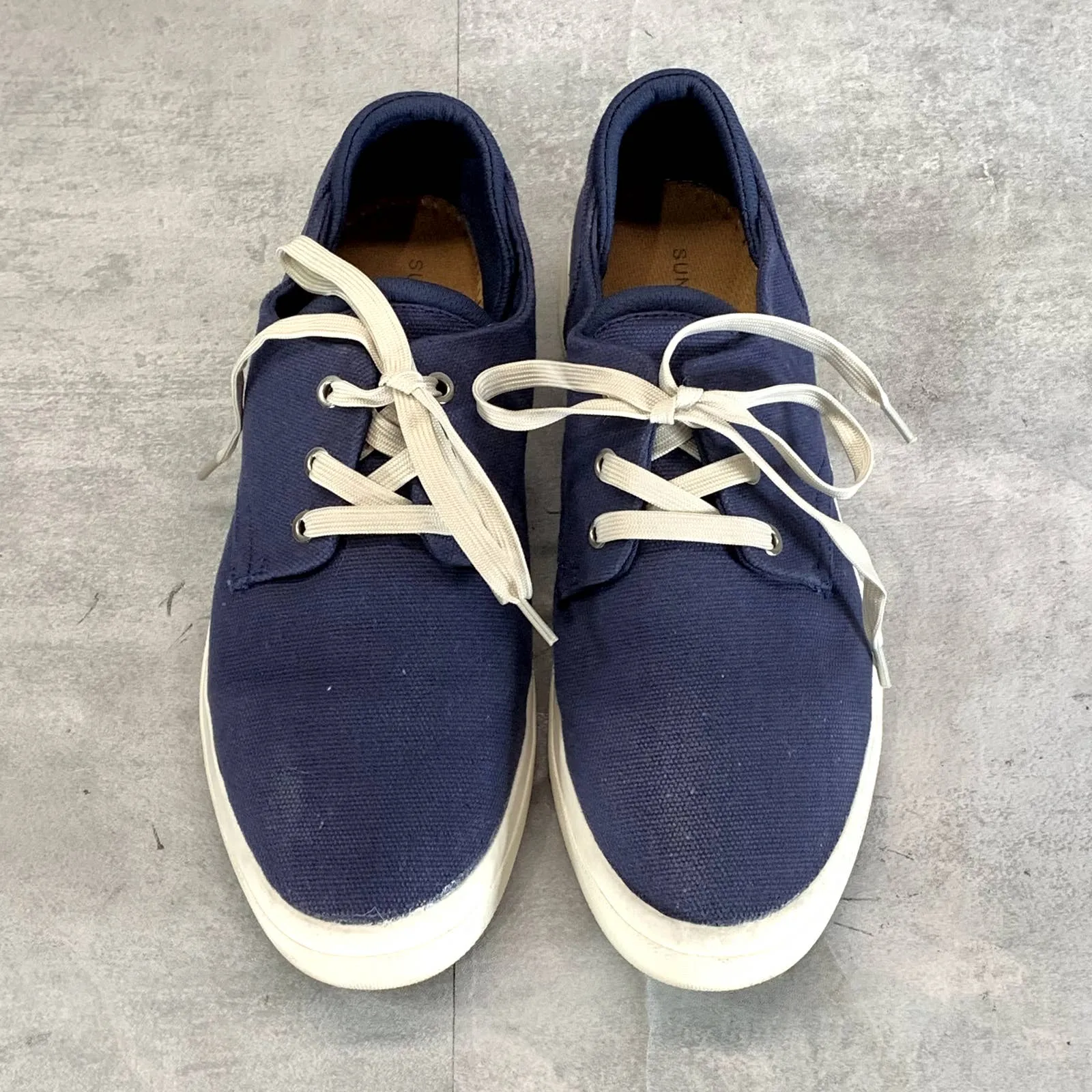 SUN STONE Men's Navy Kiva Lace-Up Core Sneakers SZ 9.5