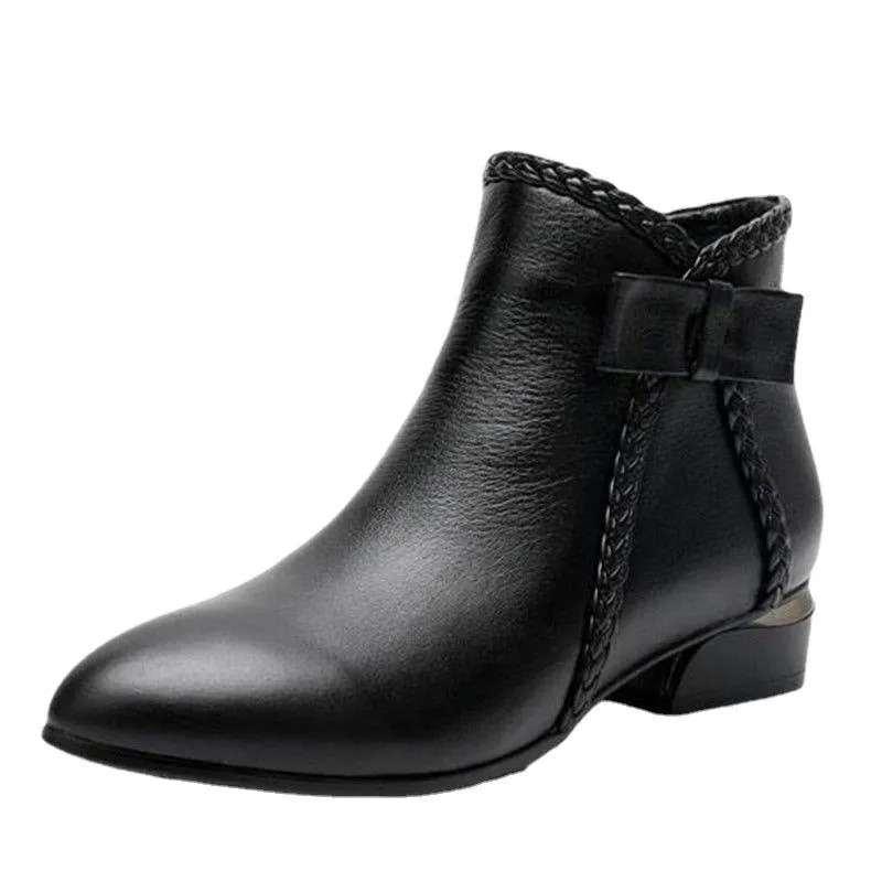 Sweet bowtie daily booties with side zipper