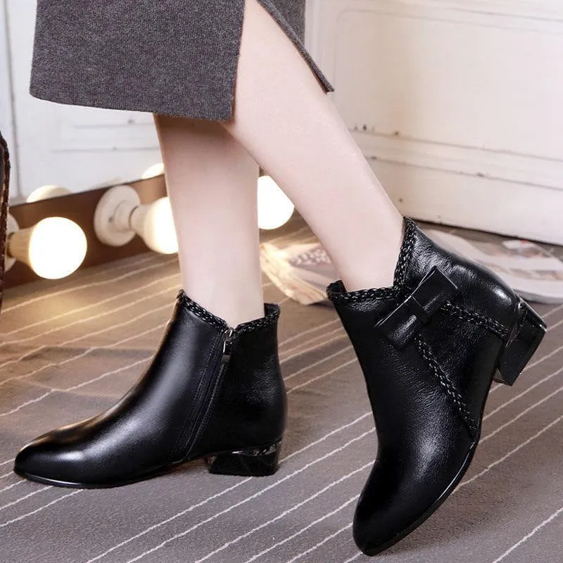 Sweet bowtie daily booties with side zipper