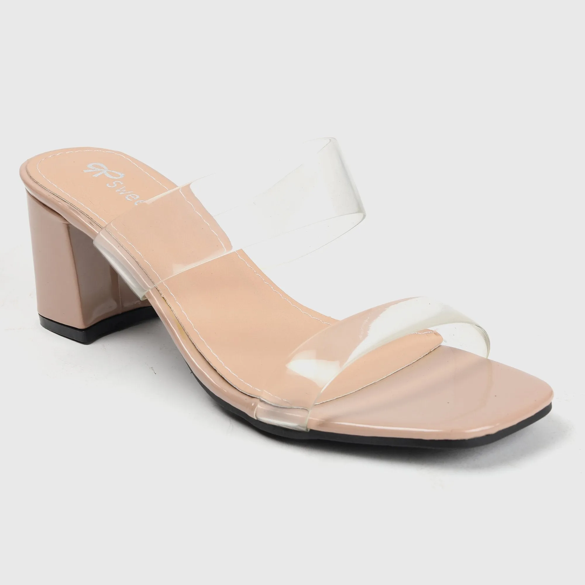 Symmetrical Clear Strap Slip Ons