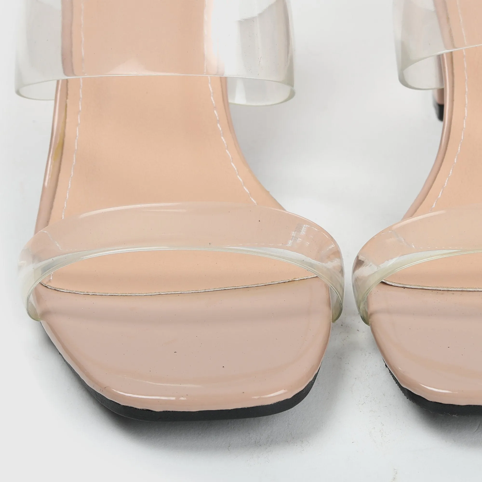 Symmetrical Clear Strap Slip Ons