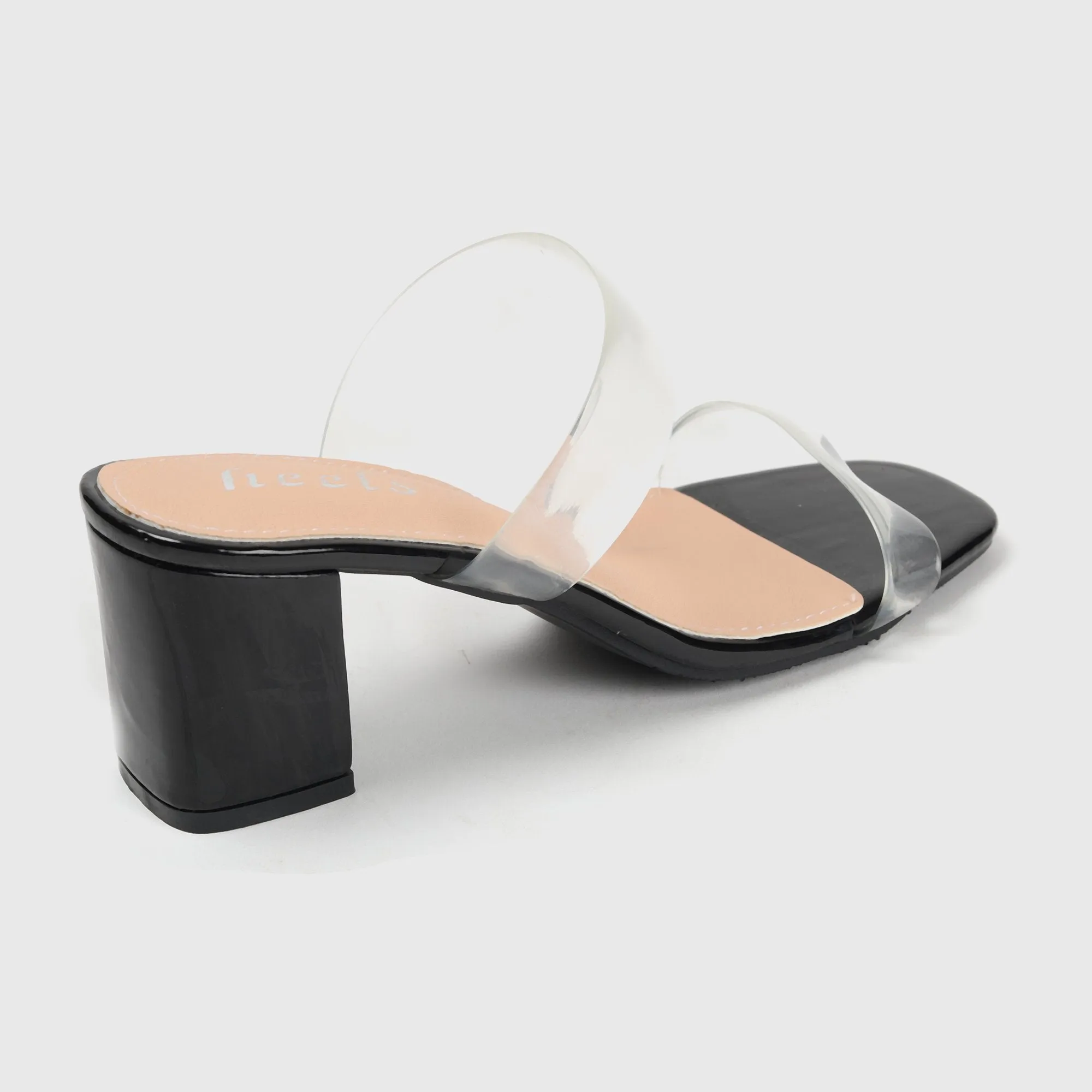 Symmetrical Clear Strap Slip Ons