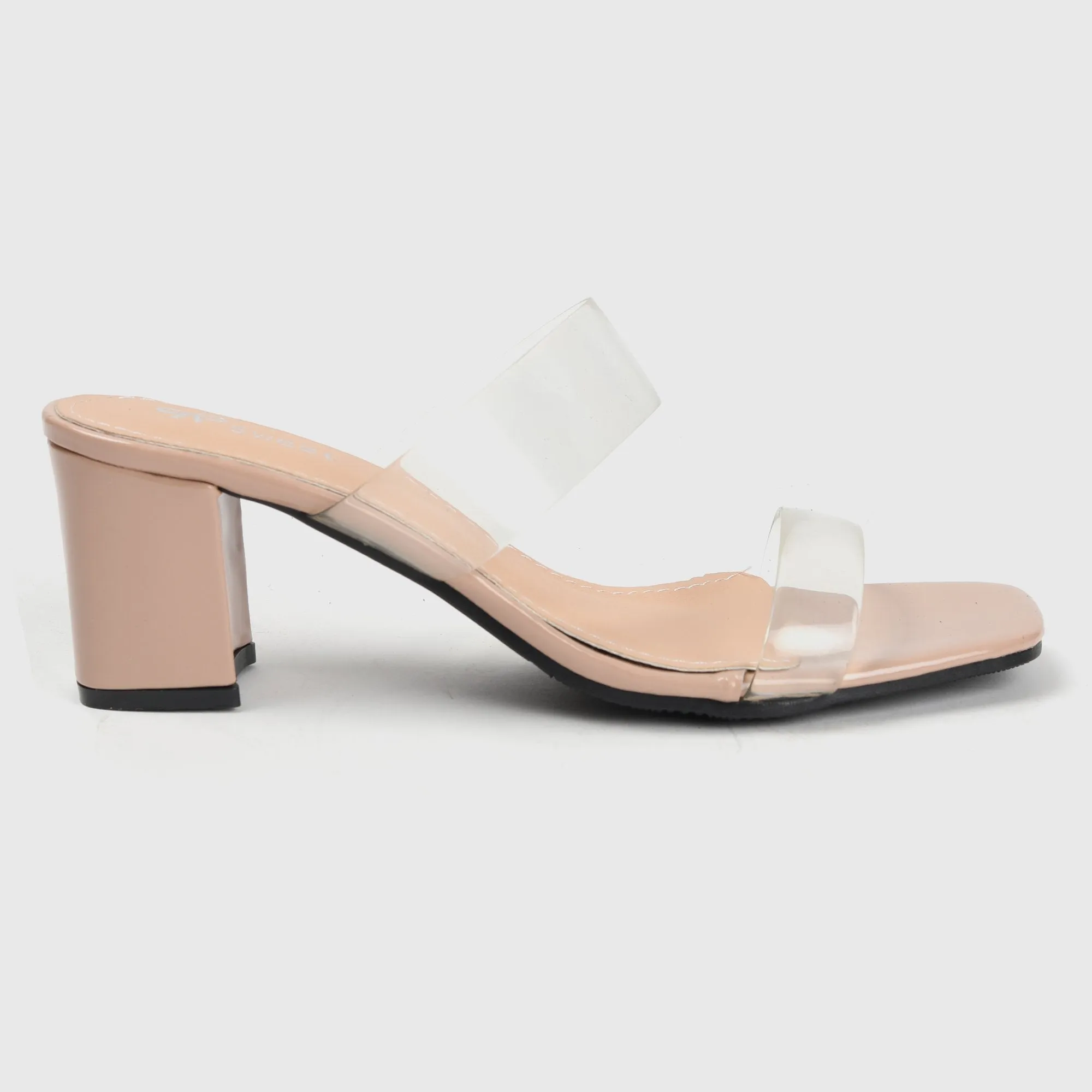 Symmetrical Clear Strap Slip Ons