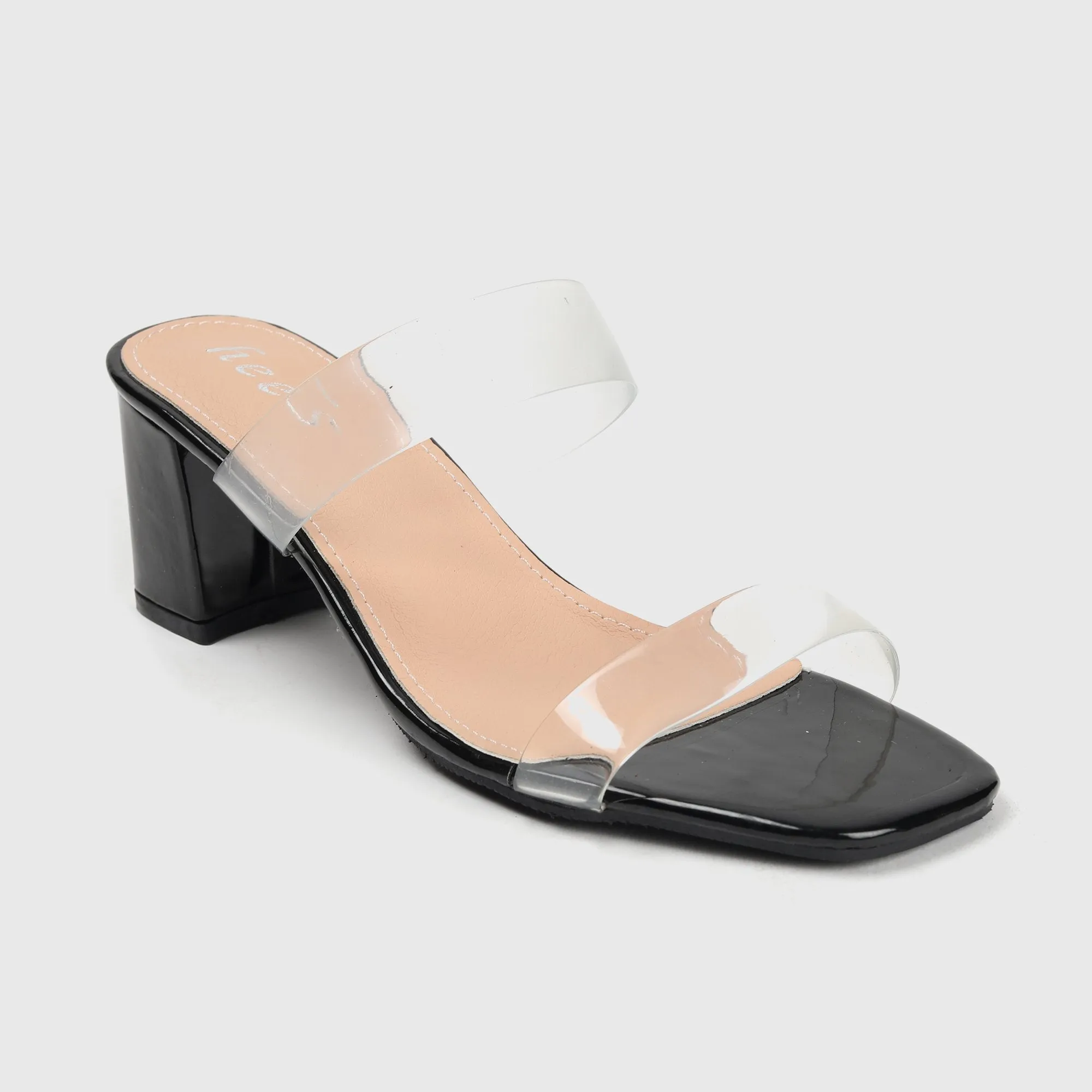 Symmetrical Clear Strap Slip Ons