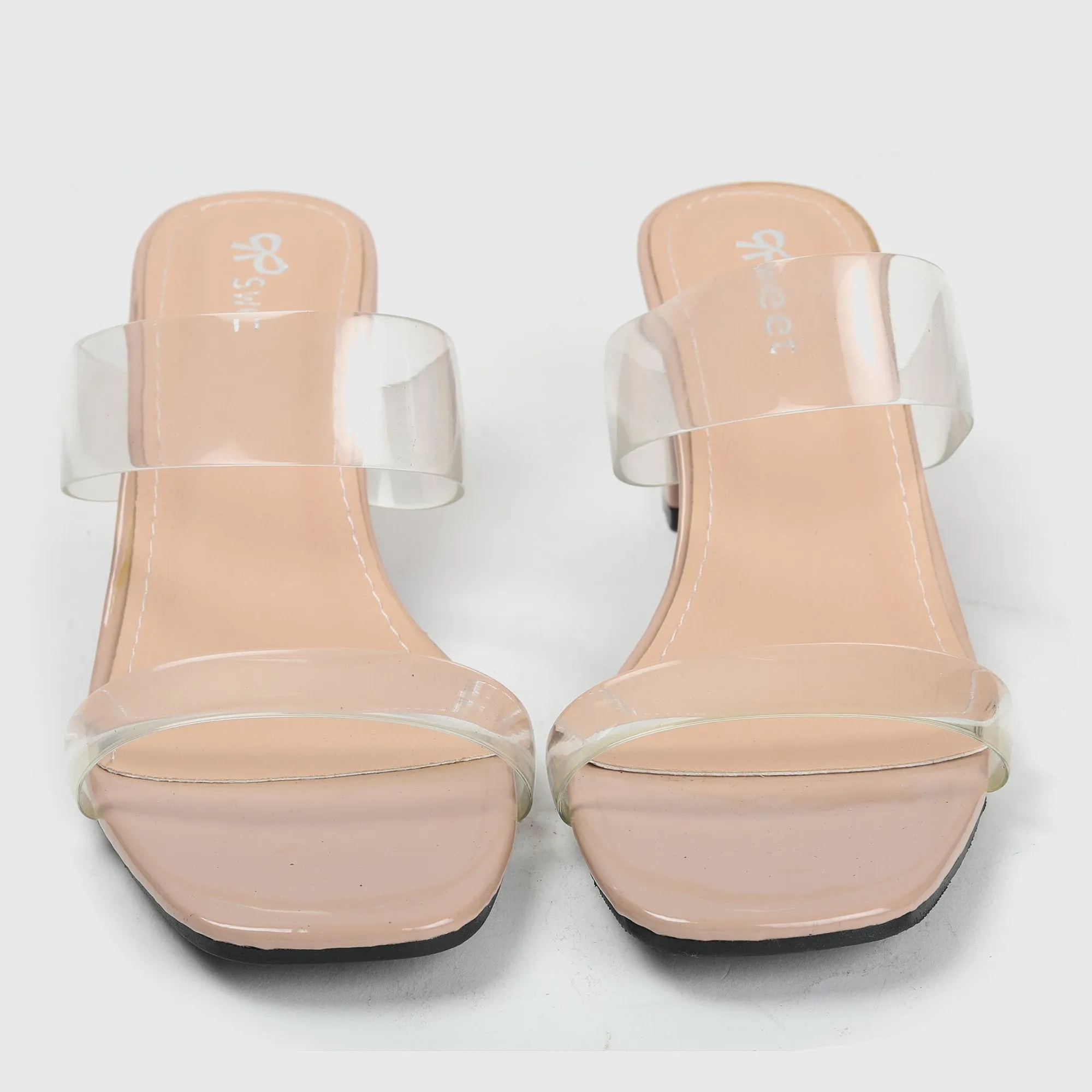 Symmetrical Clear Strap Slip Ons