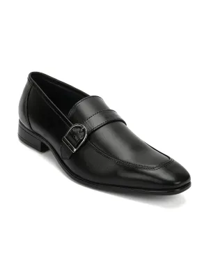 Teakwood Men Black Genuine Leather Semiformal Slip-Ons