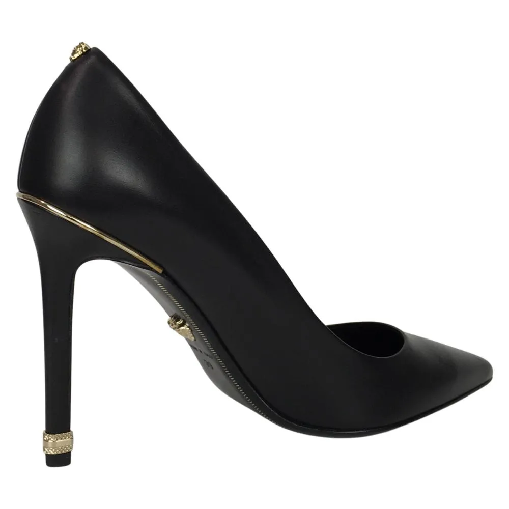 Versace Women's High Heel Shoes Pointed Toe Pumps Leather Black Sz 39