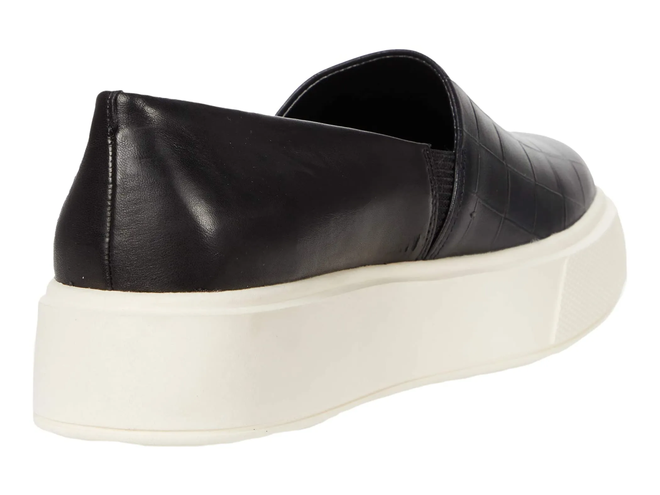 Vince Camuto Abbinna Black Croco Leather Slip On Wedge Platform Loafer Sneaker (8.5, BLACK)