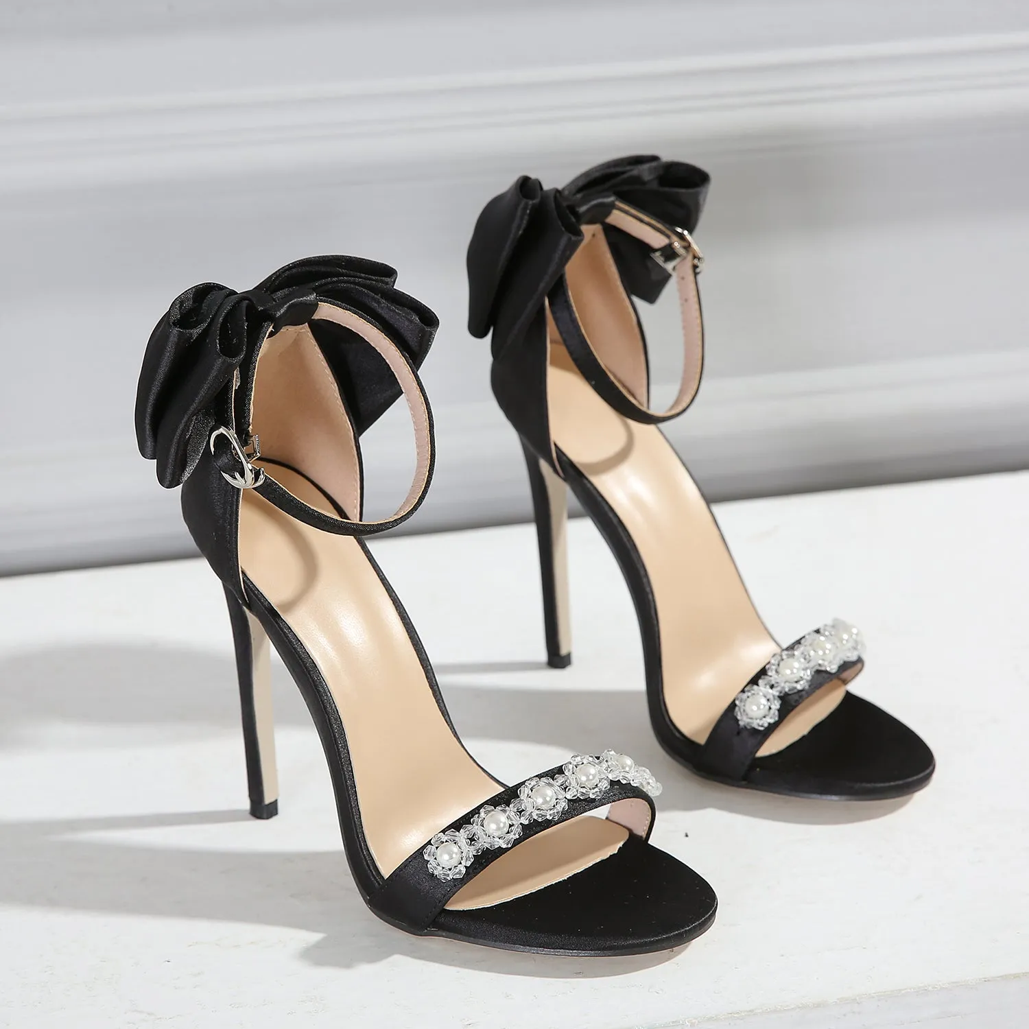 Viola Pearl Embellished Stiletto Sandals