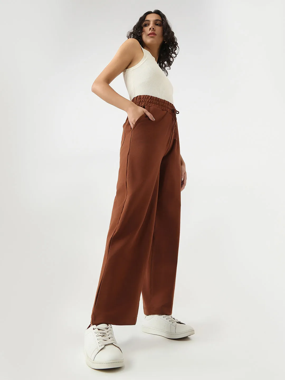 Women High Rise Loose Fit Trousers