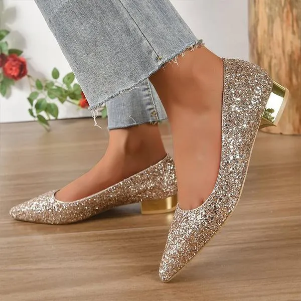 Women’s Fashionable Elegant Sequined Pointed Pumps 62050563S