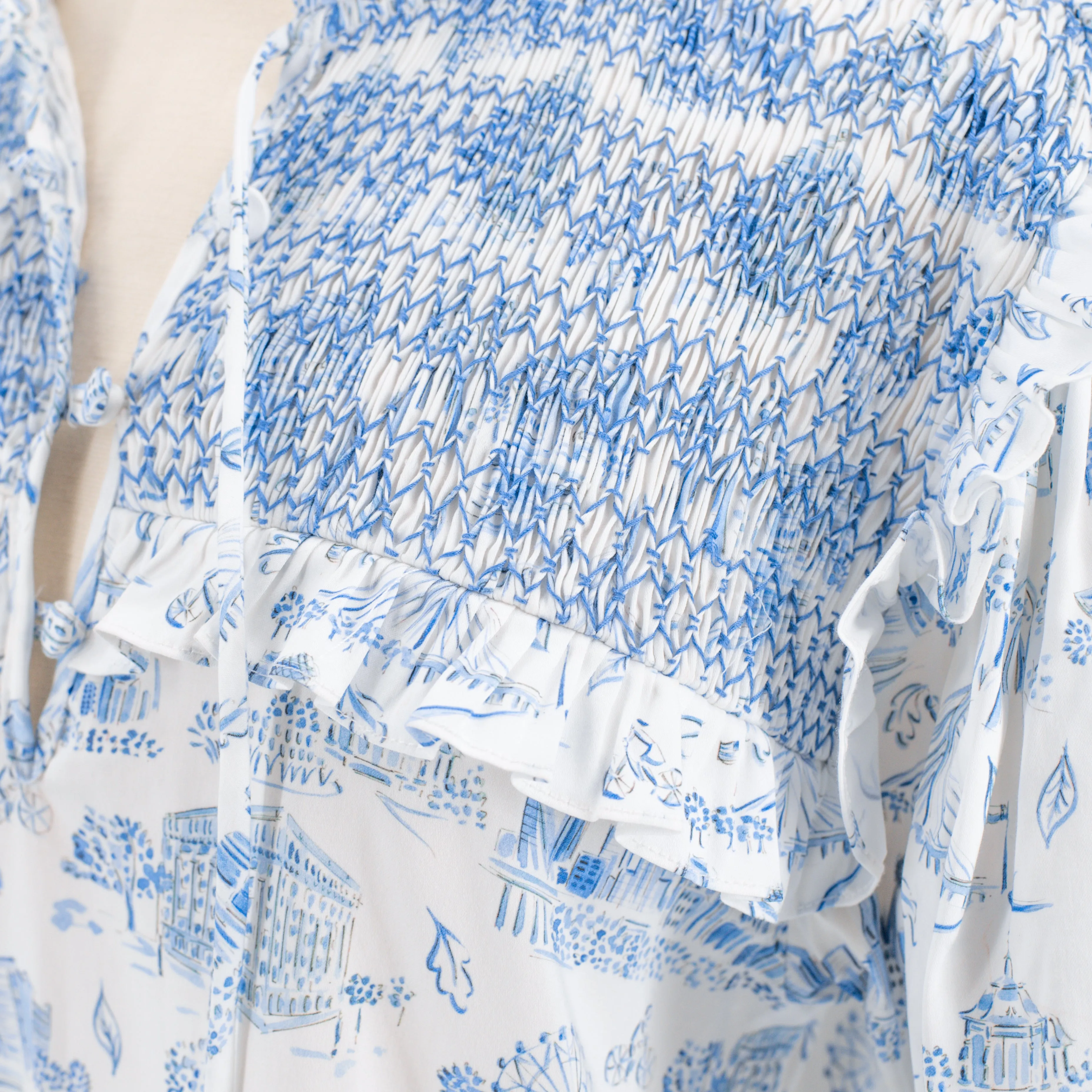 Women's Lizzie Shirt - Dallas Print (Blue)