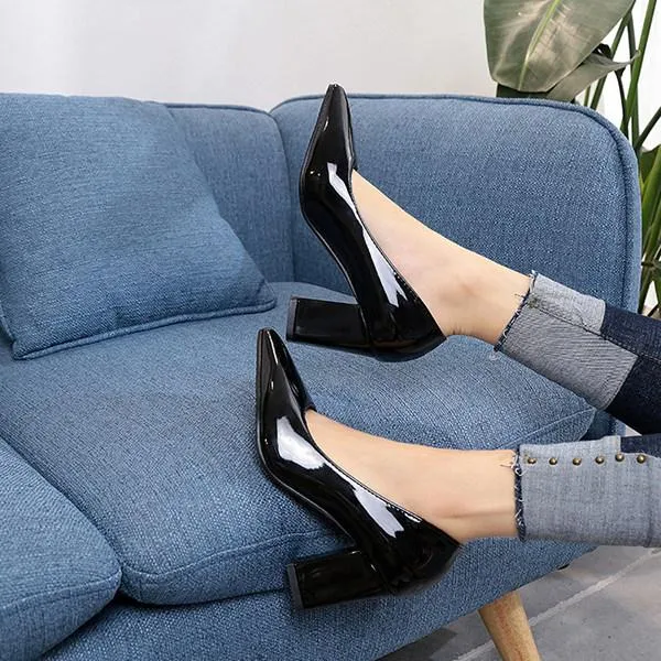 Women'S Pointed Toe Chunky High Heels 86226438