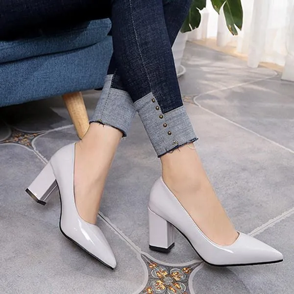 Women'S Pointed Toe Chunky High Heels 86226438