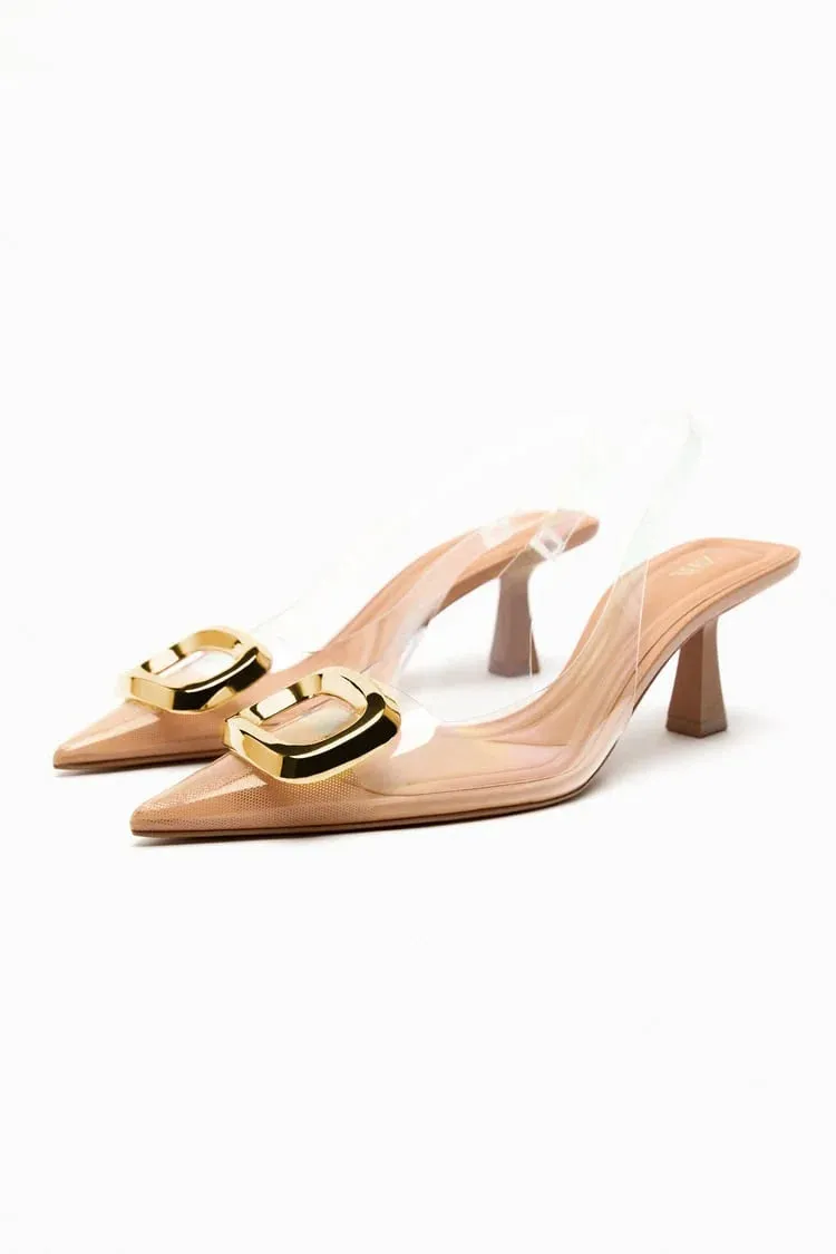 ZARA VINYL SLINGBACK SHOES