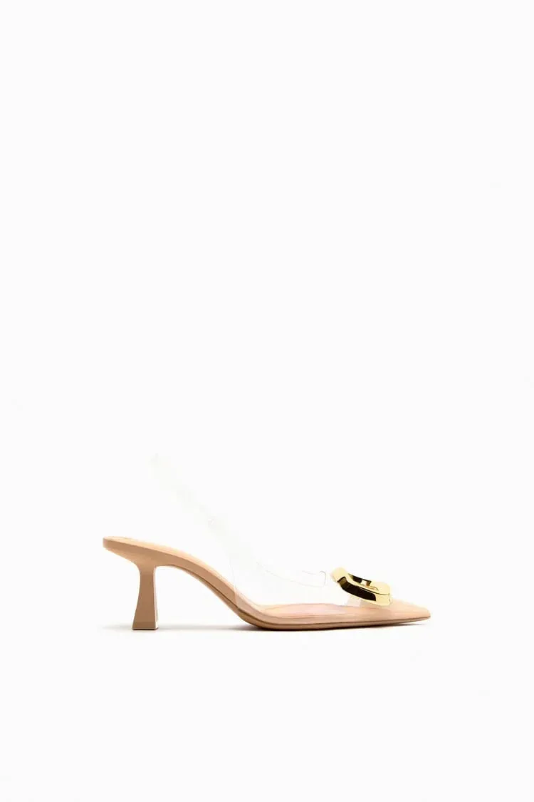 ZARA VINYL SLINGBACK SHOES
