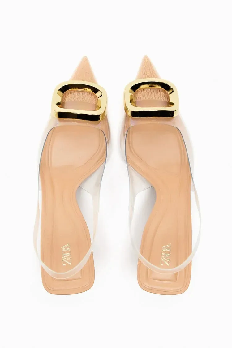 ZARA VINYL SLINGBACK SHOES
