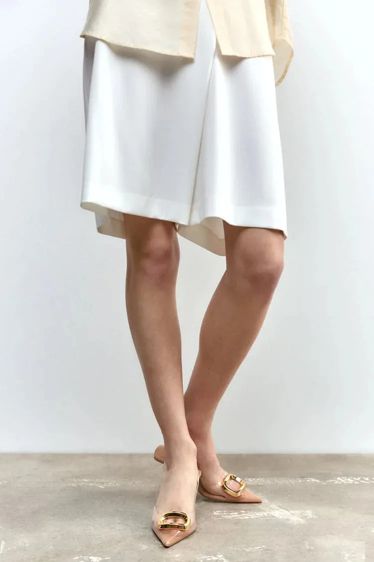 ZARA VINYL SLINGBACK SHOES