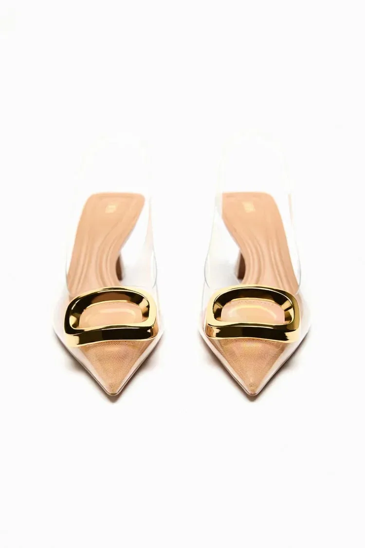 ZARA VINYL SLINGBACK SHOES